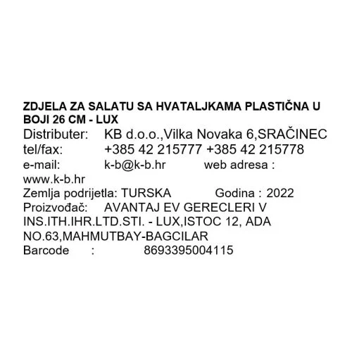 Skleda za solato plastična v barvi Bima Slovenija