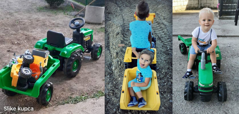 Fant z malim traktorjem