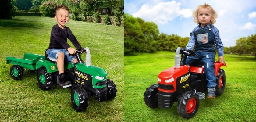 traktor zeleni i crveni 