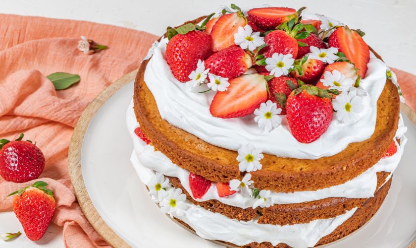 Vanilijeva torta z jagodami