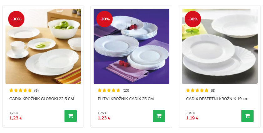 Krožniki in jedilni servis