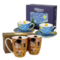 Porcelanaste skodelice Gustav Klimt in Van Gogh