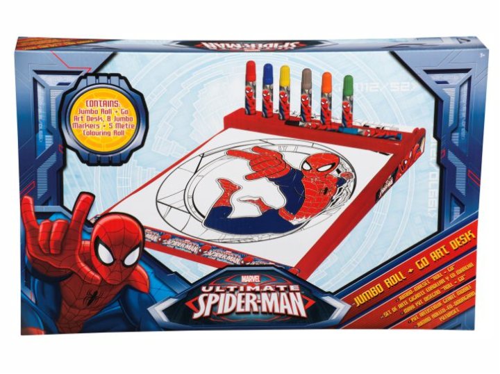 Ultimate Spiderman tabla za risanje s pobarvankom v roli in priborom