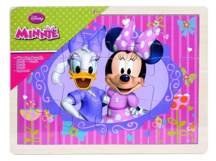 Minnie Mouse drvene puzzle 12 dj.