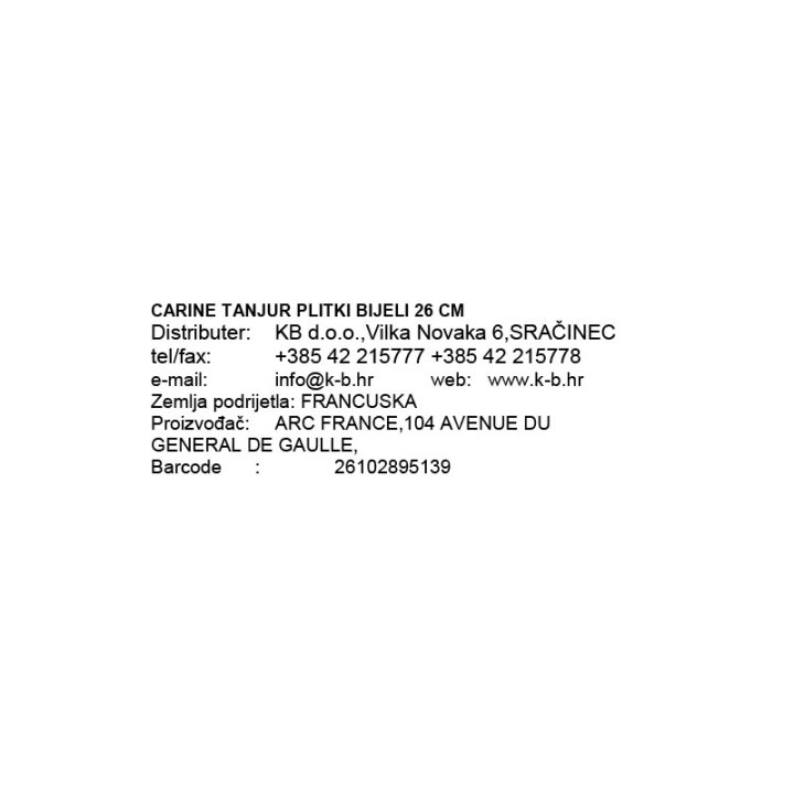 CARINE KROŽNIK PLITVI 26 CM BELI