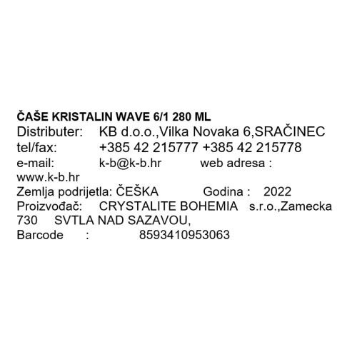 KOZARCI KRISTALIN WAVE 6/1 280 ML