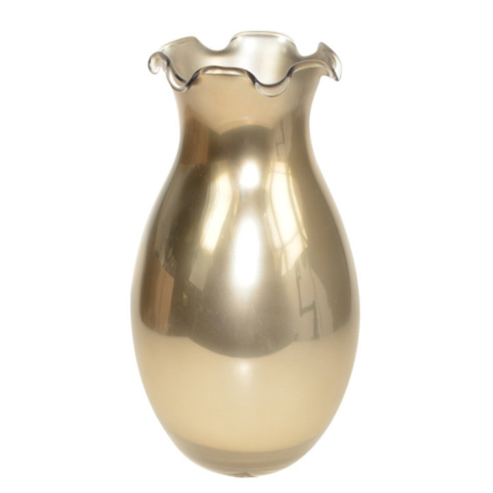 Vaza megan muransko steklo - zlato siva barva