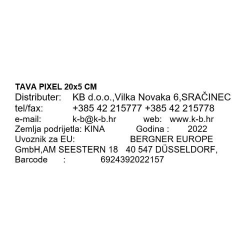 TAVA 20x5 CM - PIXEL