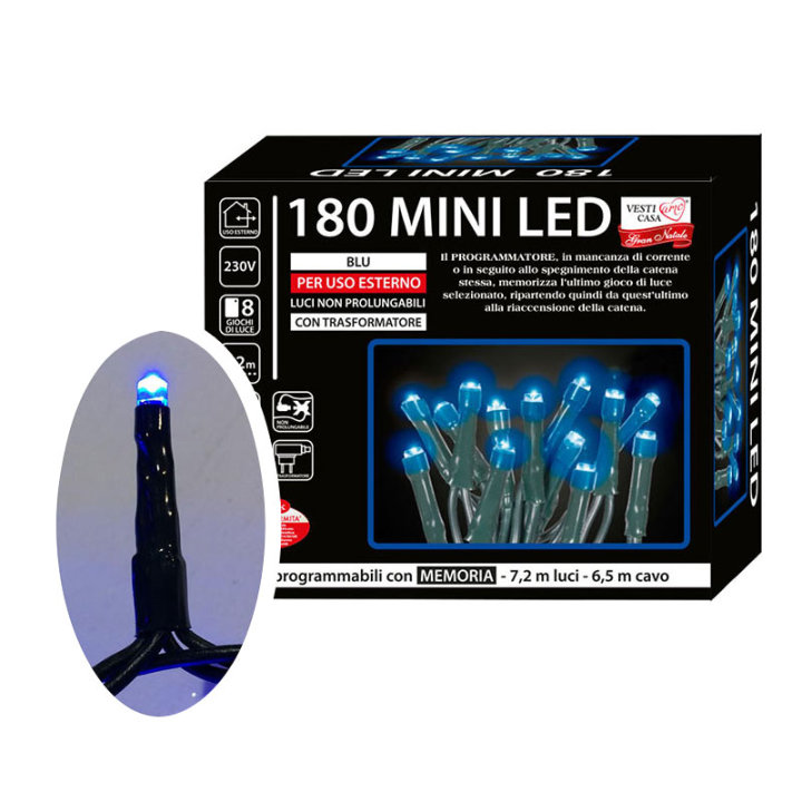Božične lučke za bor LED, set 300/1 modre, s funkcijami - zunanje