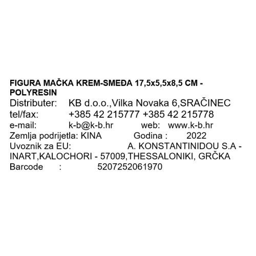 FIGURA MAČEK 17,5x5,5x8,5 CM - POLYRESIN