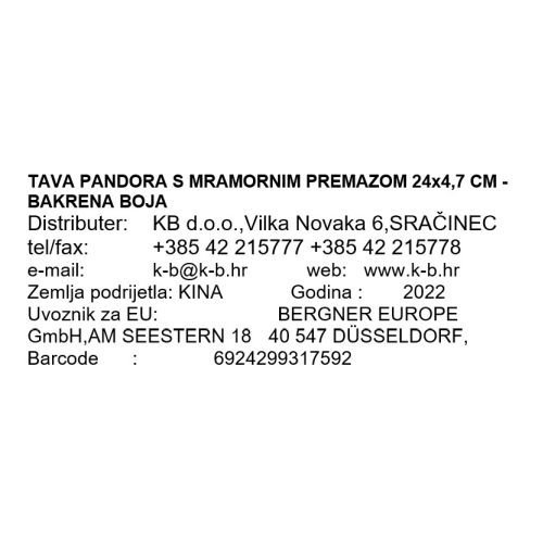 PANDORA PONEV S MRAMORNIM PREMAZOM 24x4,7 CM