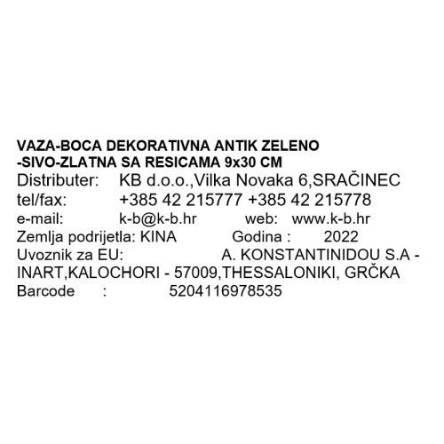ANTIK VAZA - BOCA 9x30 CM