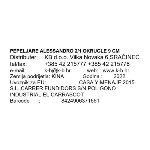 SET PEPELNIC ALESSANDRO, 2/1, 9 CM - OKROGLE