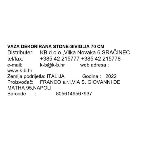 VAZA STONE-SIVIGLIA 70 CM