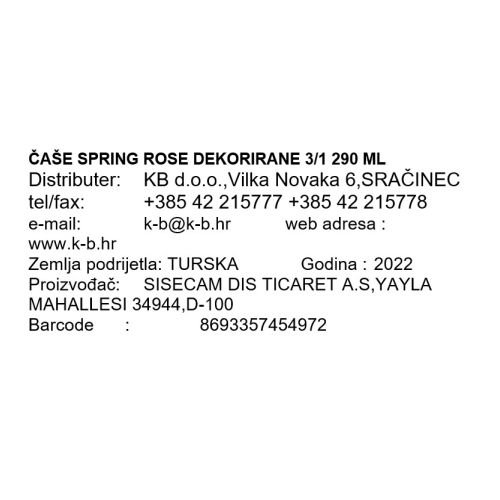 KOZARCI SPRING ROSE 3/1 290 ML