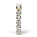 kugle za bor ( 6 cm 6/1 ) ili ( 4,5 cm 8/1 ) srebrne s dekorom u cilindru