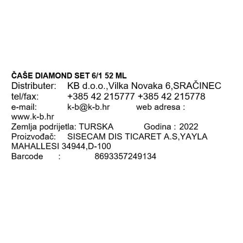 KOZARCI DIAMOND SET 6/1 52 ML