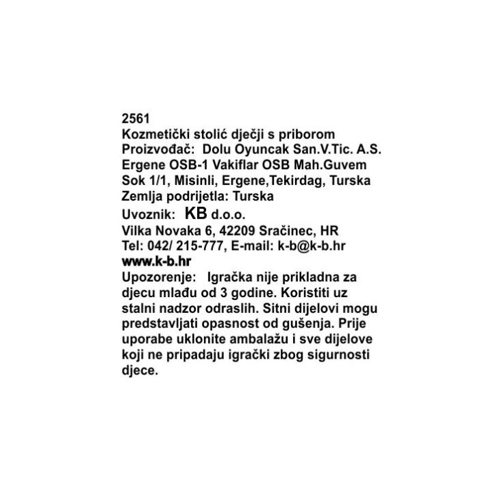 OTROŠKA KOZMETIČNA MIZICA SAMOROG