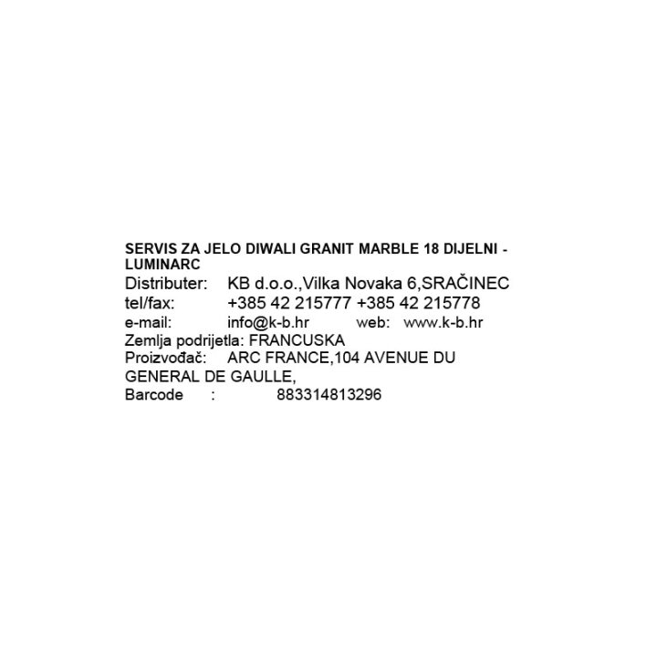 JEDILNI SERVIS 18 DELNI DIWALI GRANIT MARBLE