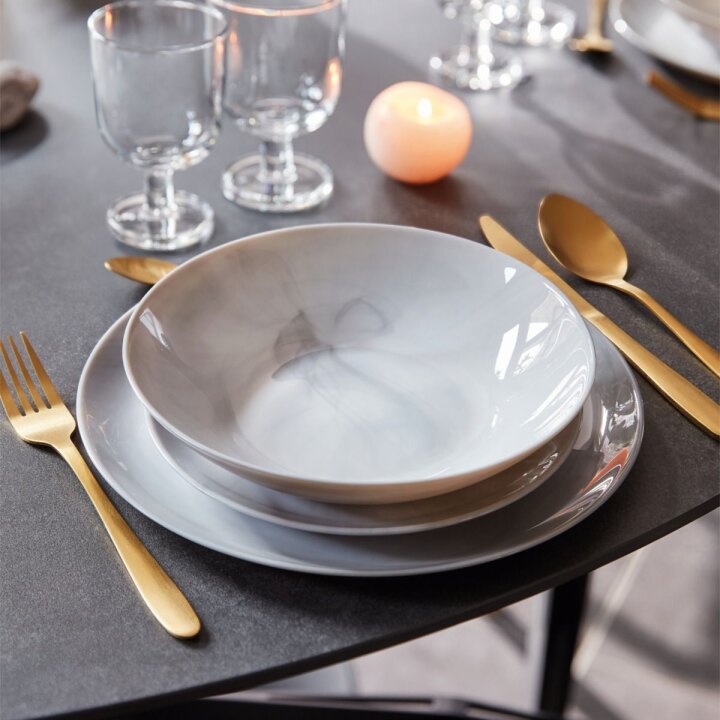 JEDILNI SERVIS DIWALI GRANIT MARBLE 19 DIJELNI