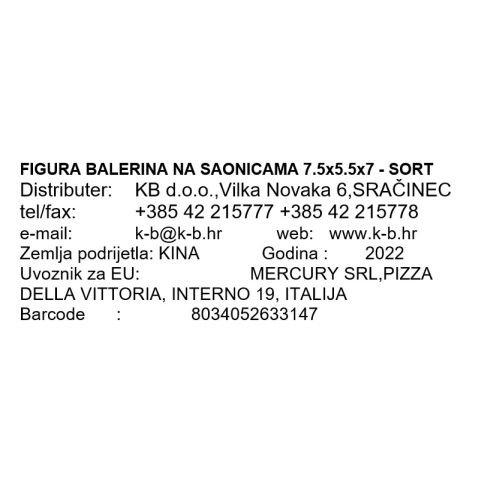 FIGURA BALERINA NA MEHURČKU 7.5x5.5x7 - SORT