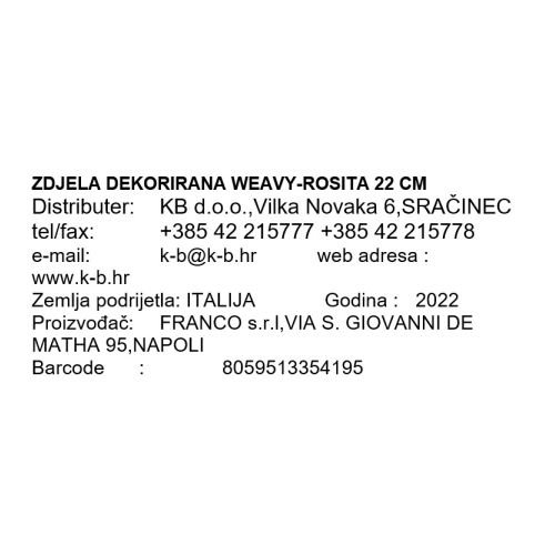 SKLEDA WEAVY-ROSITA 22 CM