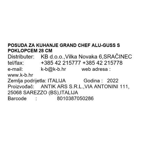 POSODA GRAND CHEF ALU-GUSS Z POKROVOM 28 CM