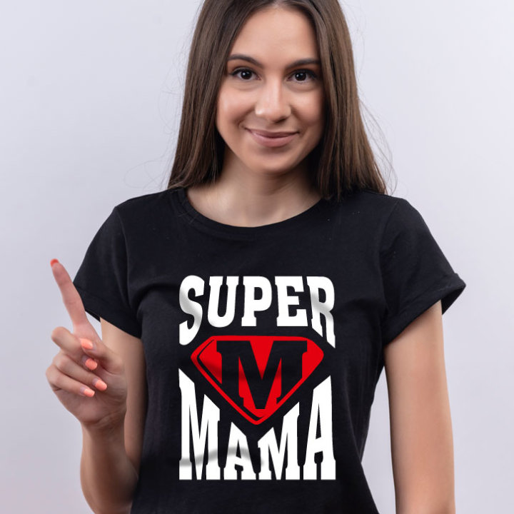 MAJICA S SMESNIM NAPISOM ŽENSKA - Super mama L