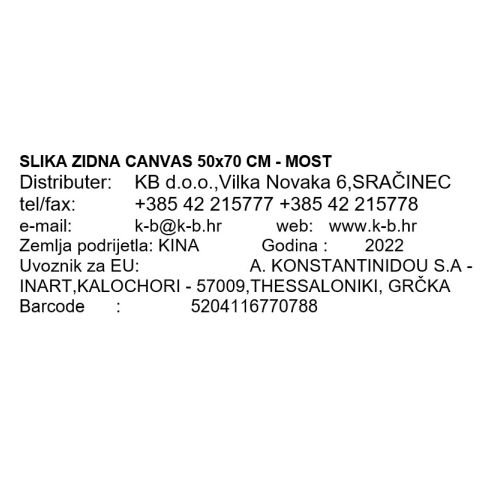 STENSKA SLIKA CANVAS 50x70 CM - MOST