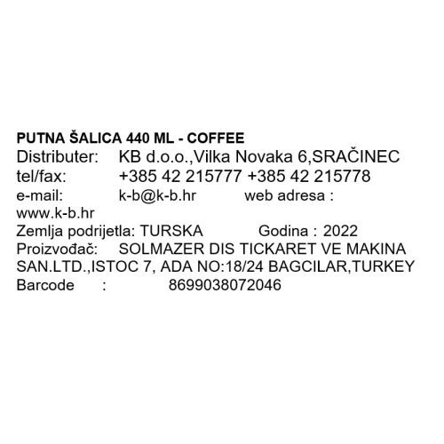 POTOVALNA SKODELICA 440 ML - COFFE