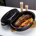 PEKAČ EMAJLIRAN OVALNI S POKROVOM 42x32x19 CM / 6 L