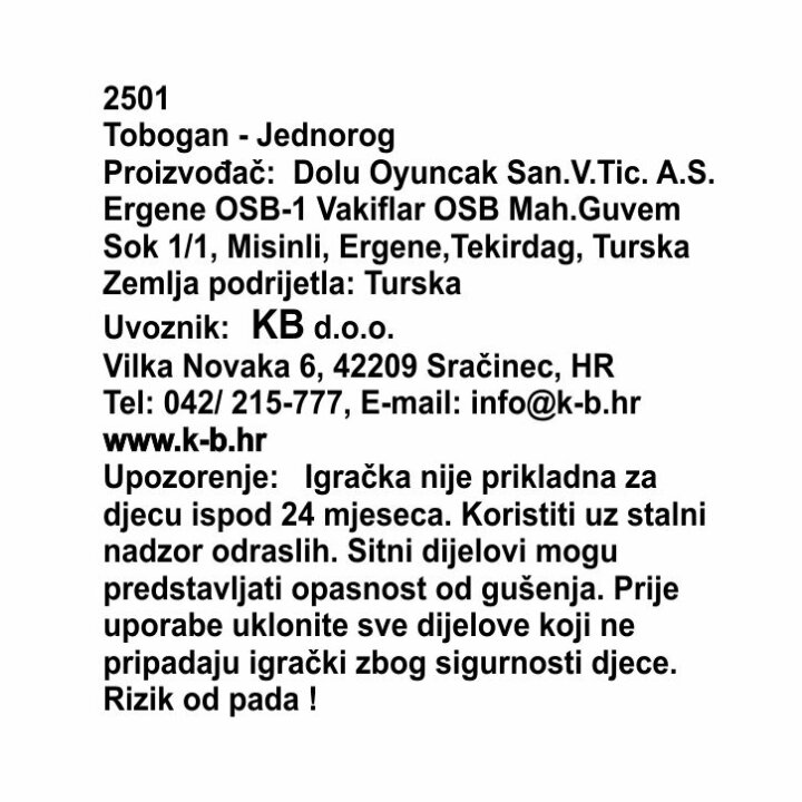 OTROŠKI TOBOGAN - SAMOROG, ROŽNATE BARVE - 70x111x47 CM