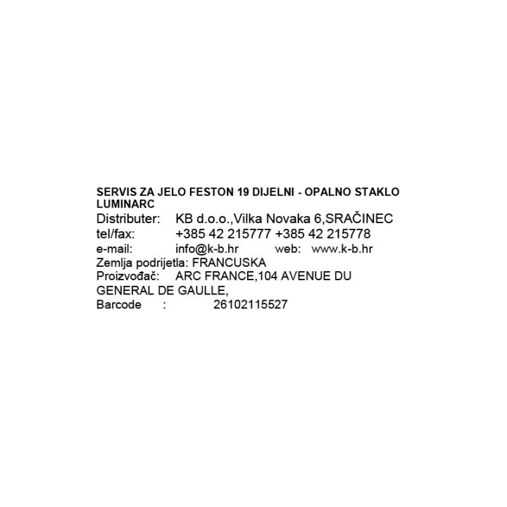 JEDILNI SERVIS FESTON 19 DELNI - OPALNO STEKLO LUMINARC