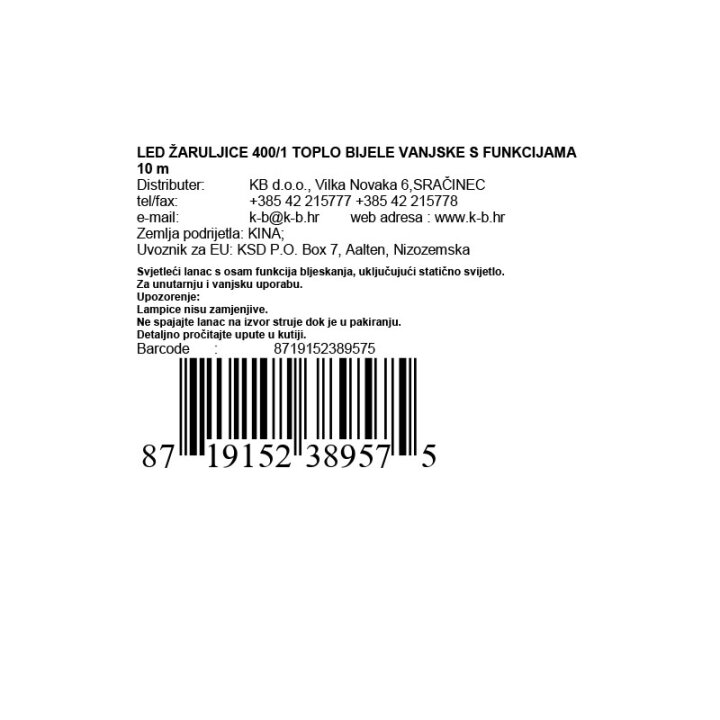 ZUNANJE LED LUČKE ZA JELKO 400/1 TOPLO BELE S FUNKCIJAMI 10 m