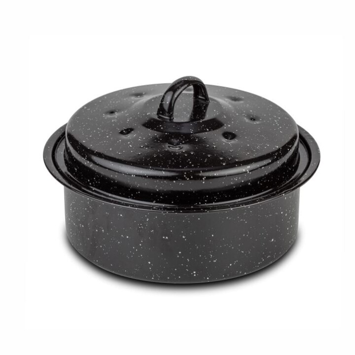 PEKAČ S POKROVOM EMAJLIRAN OKROGEL 26x8 CM / 3 L - BBQ GURU