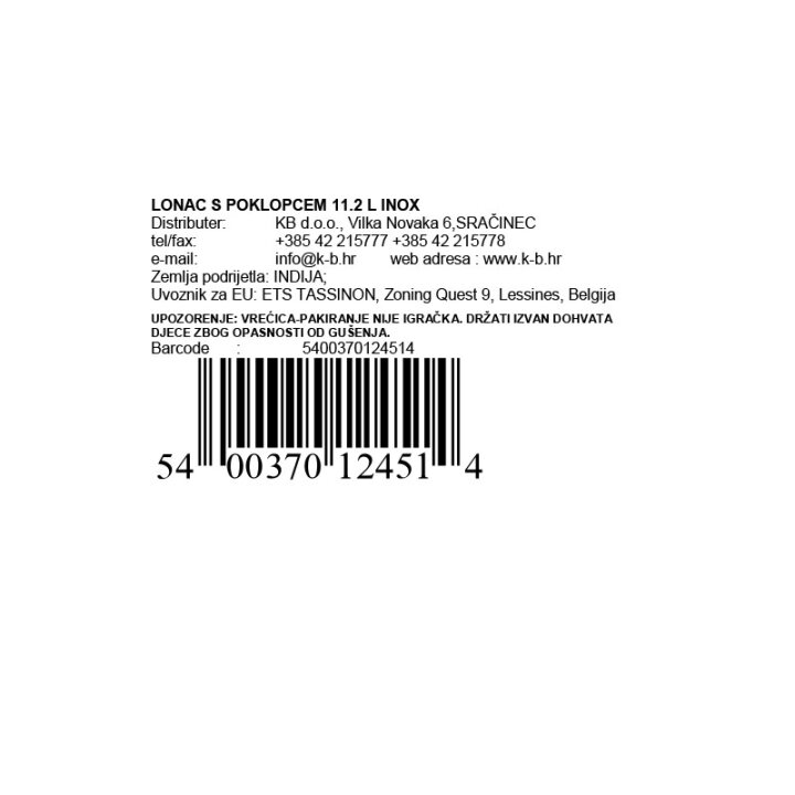 LONEC S POKROVOM 11,2 L INOX - INDUKCIJA