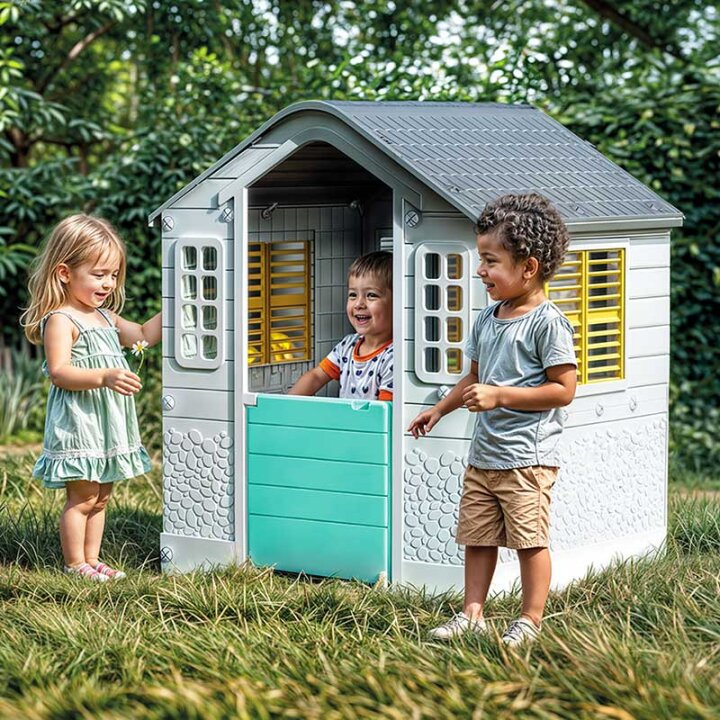 OTROŠKA HIŠKA Z VRATI ZA HIŠNE LJUBLJENČE 109x95x87,5 cm