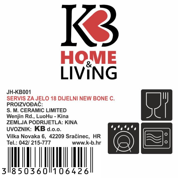 JEDILNI SERVIS GARDEN SERENADE -18 KOSOV NEW BONE PORCELAN OKRAŠEN - VALOVIT ROB