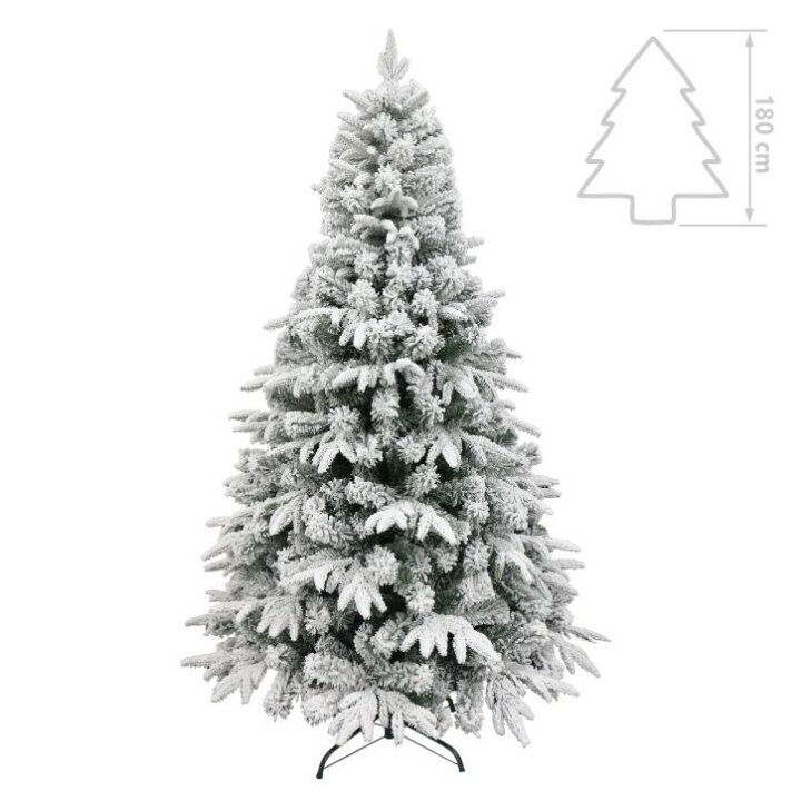 BOŽIČNO DREVO FROSTY S SNEGOM IN KOVINSKIM STOJALOM 180 CM