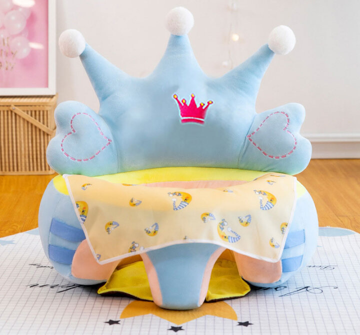 OTROŠKI FOTELJ PLIŠ KRONA MODRA 45x50x45 cm