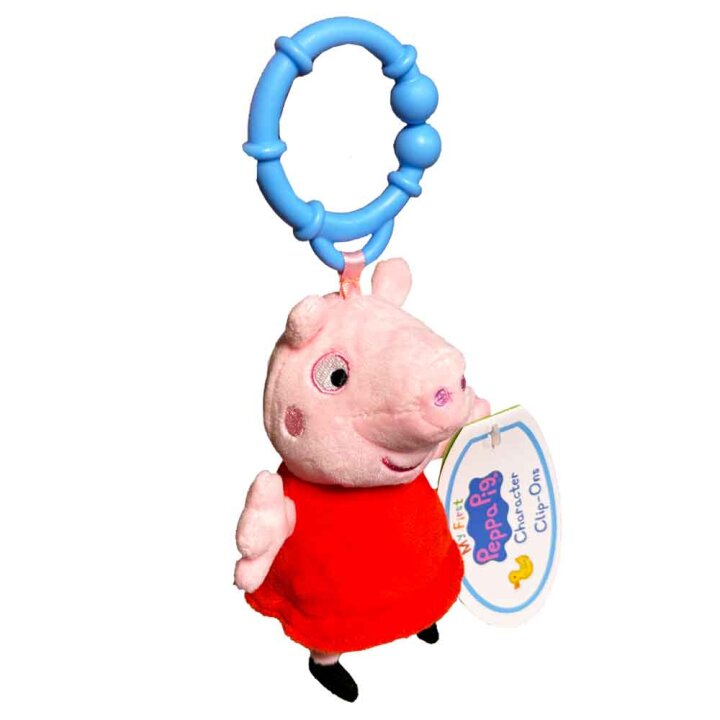 PUJSA PEPA PLIŠASTA IGRAČA - OBESEK Z ZAPONKO 21 cm