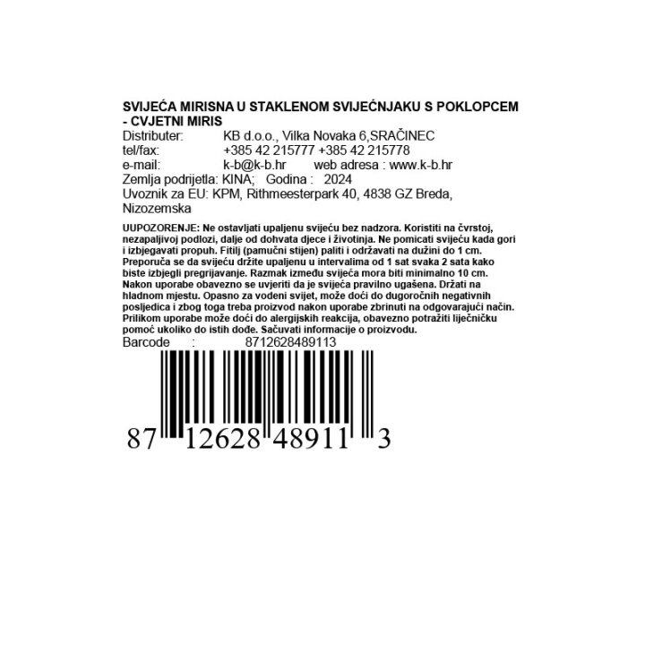 DIŠEČA SVEČA V STEKLENEM SVEČNIKU S POKROVOM - VONJ ROŽ