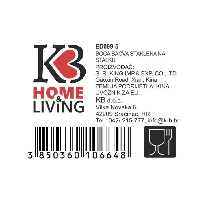 STEKLEN SOD 5 L S PIPO NA LESENEM STOJALU