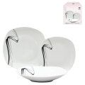 JEDILNI SERVIS IZ PORCELANA BLACK WAVE - 18 DELNI KVADRATNI DEKOR BLACK WAVE