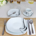 JEDILNI SERVIS IZ PORCELANA BLACK WAVE - 18 DELNI KVADRATNI DEKOR BLACK WAVE