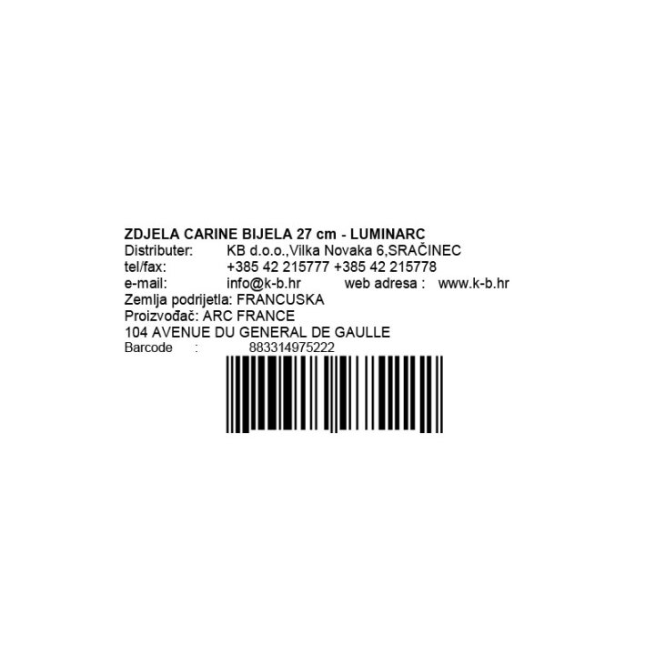 SKLEDA CARINE BELA 27 cm - LUMINARC