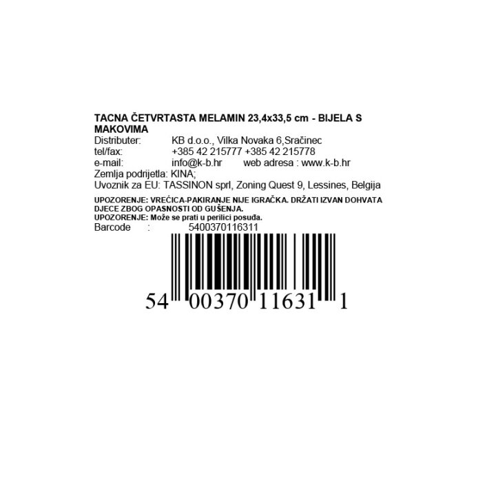 PRAVOKOTEN DEKORATIVEN PLADENJ 23,4x33,5 cm – BEL Z MAKI