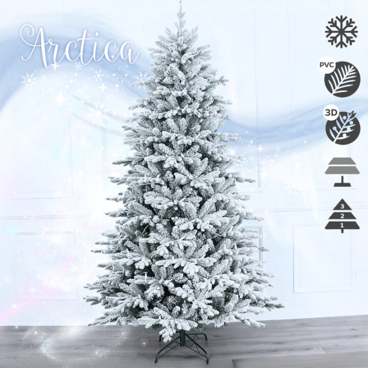 UMETNO BOŽIČNO DREVO ARCTICA S SNEGOM IN KOVINSKIM STOJALOM 240 cm