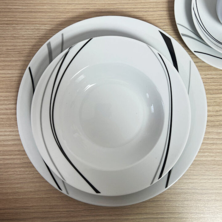 JEDILNI SERVIS 30/1 S SKODELICAMI PORCELANASTI - NOIR WAVE