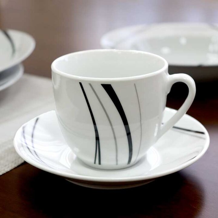 JEDILNI SERVIS 30/1 S SKODELICAMI PORCELANASTI - NOIR WAVE
